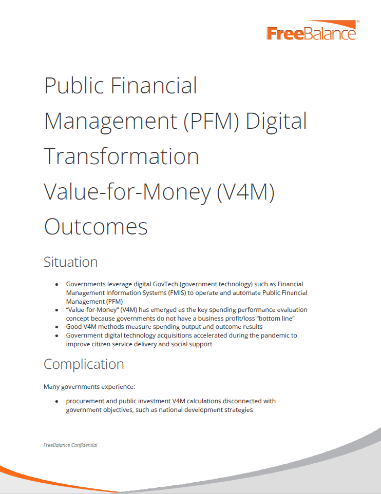 Digitale transformatie waarde-voor-geld (V4M) van publiek financieel beheer (PFM)